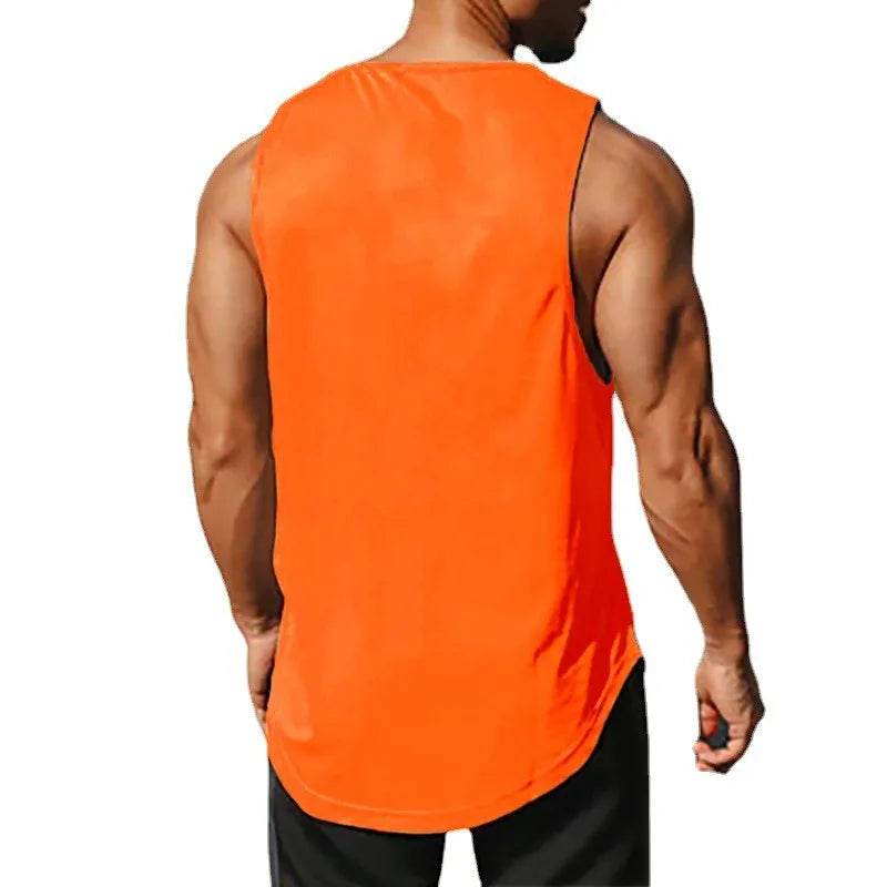 Summer Men's Gym Tank Top Fitness Training Clothing Quick-drying Loose Bodybuilding Sleeveless Shirt Men Fashion Basketball Vest - AIAZ