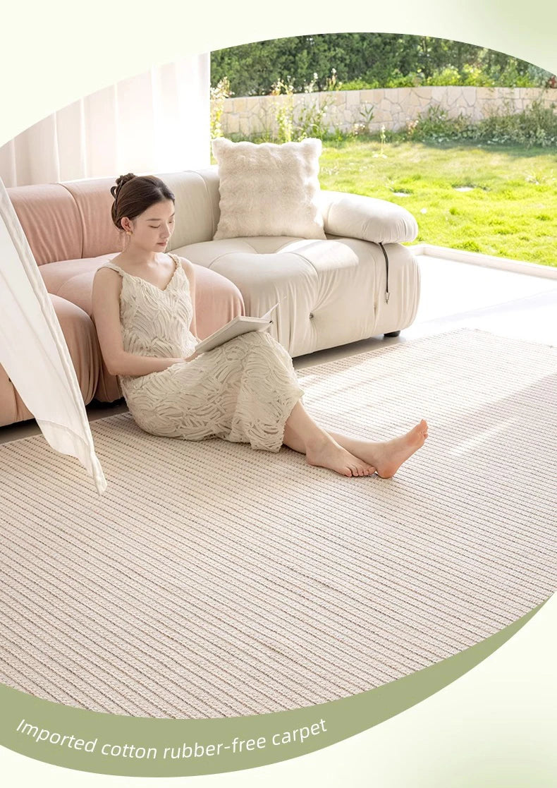 100% Cotton Carpet Living Room No Glue Health Kid Room Carpet Crawling Play Mat Minimalism Modern Bedroom Cloakroom Rugs Carpet