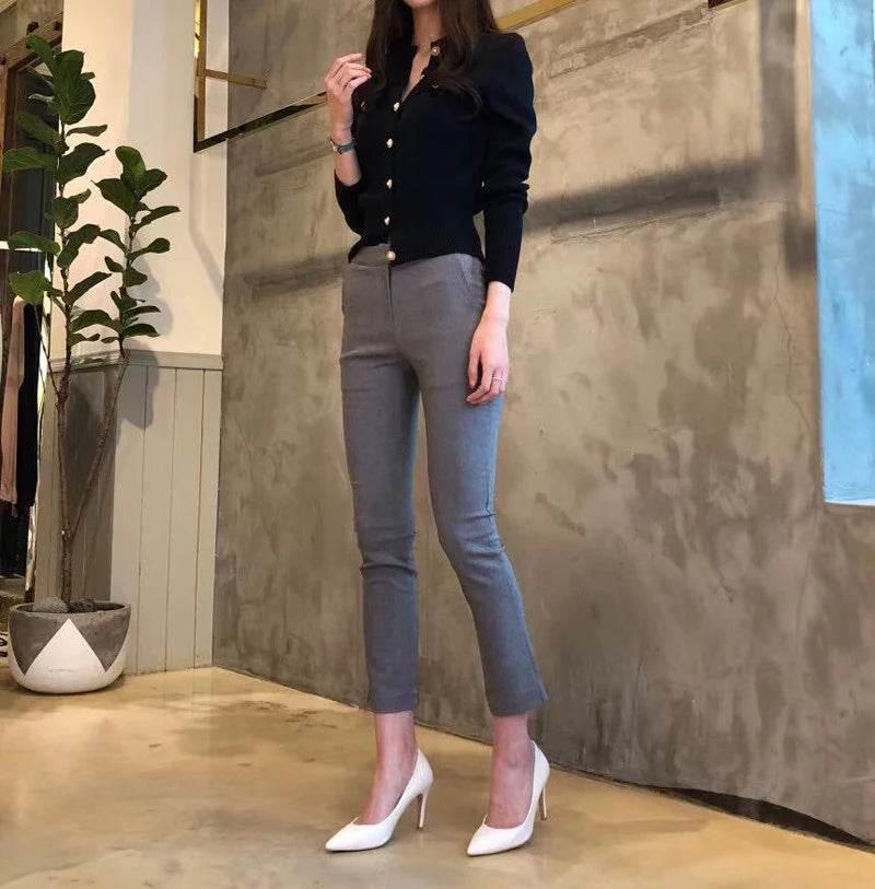 2025 Autumn Long Sleeve Fashion Women Cardigans Sweater Knitted Coat Short Casual Single Breasted Korean Slim Chic Ladies Tops - AIAZ
