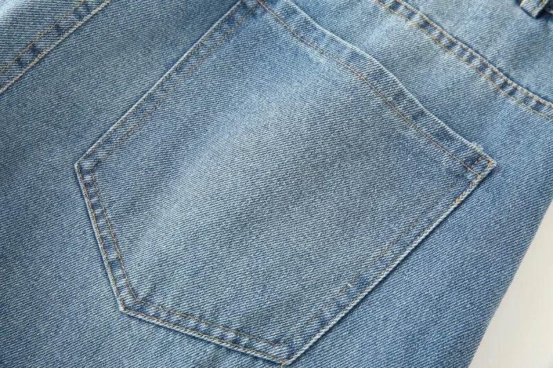 MUJER 2025 Women's Jeans Blue Baggy Jeans for Women High Waist Mom Jeans Woman Wide Leg Denim Pants Woman Jeans Summer Trousers - AIAZ