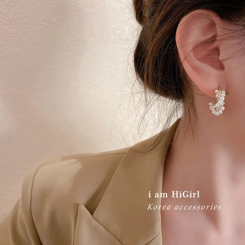 New High-end Atmosphere Decoration Shine Fashion Women Temperament Personality Exaggerated Earring Wedding Jewelry Birthday Gift