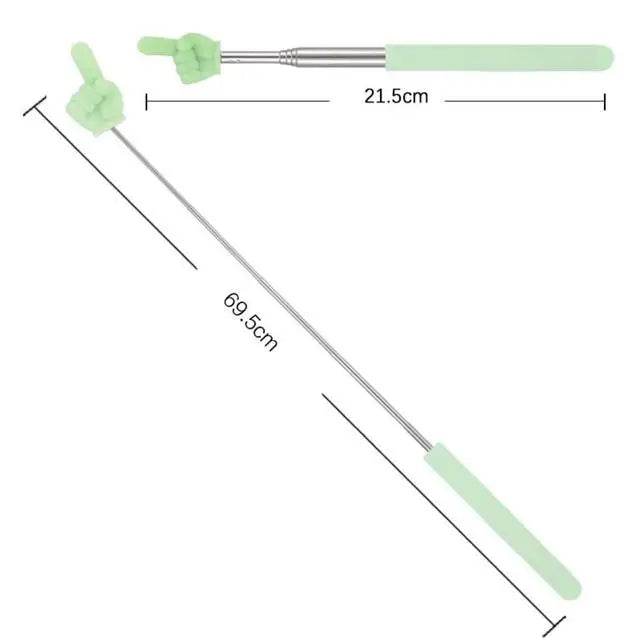 Creative Stainless Steel Teaching Telescopic Rod Finger Design Teaching Stick multifunctional Reading Stick home School Supplies - AIAZ