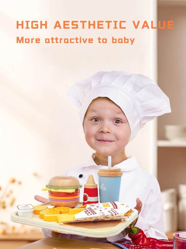 Wooden Kids Kitchen Toys Simulation Birthday Cake Toy Pretend Play Cutting Food Game Children Role Play Toy Gifts for Boy Girl - AIAZ