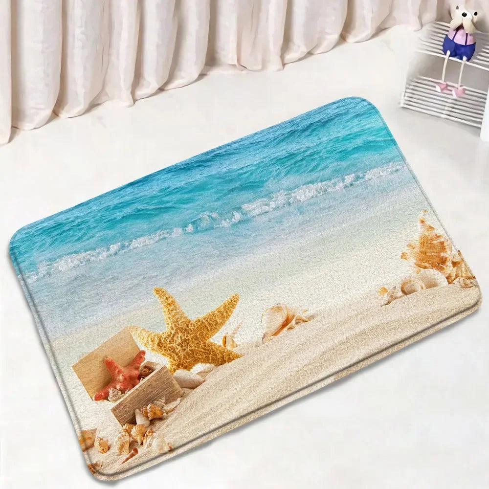 Abstract Marble Bath Mat Sets Modern Geometric Gold Lines Blue Texture Pattern Bathroom Decor Carpet Non-Slip Rugs Toilet Cover