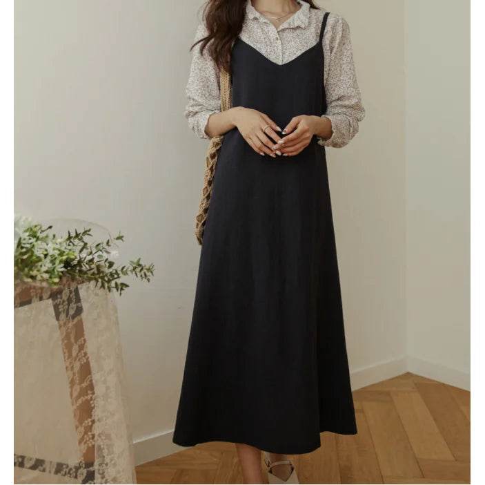 Dresses for Women 2025 Loose Elegant Dress Woman Sexy Sleeveless Spaghetti Strap Pockets Cotton Off The Shoulder Dress KE1409 - AIAZ