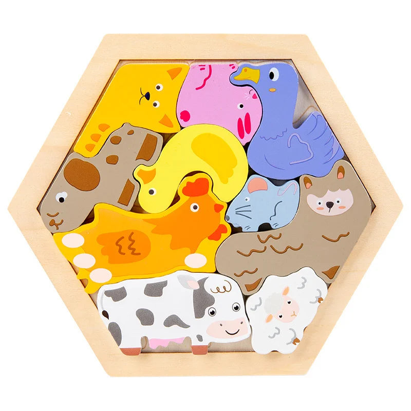 27 Style Block Puzzle Jigsaw Puzzle Board Classical Puzzle Children's Toys Hexagonal Alien Chess Tangram Puzzle Toys