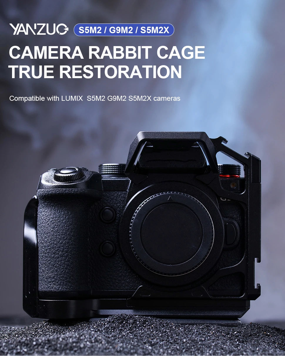 YANZUO Stabilizer Suitable For Panasonic Lumix 5m2 G9m2 Aluminum Camera Protection Frame Kit Suitable S5m2x Camera Rabbit Cage