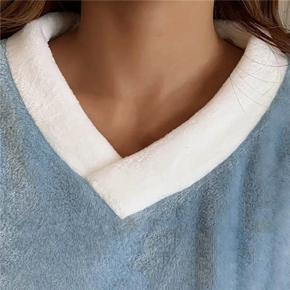 Autumn Winter Flannel Women's Pajamas Sets Polka Dots Printed Teddy Sleepwear Velvet Homewear Kawaii Girsl Pijamas Mujer Pyjama - AIAZ