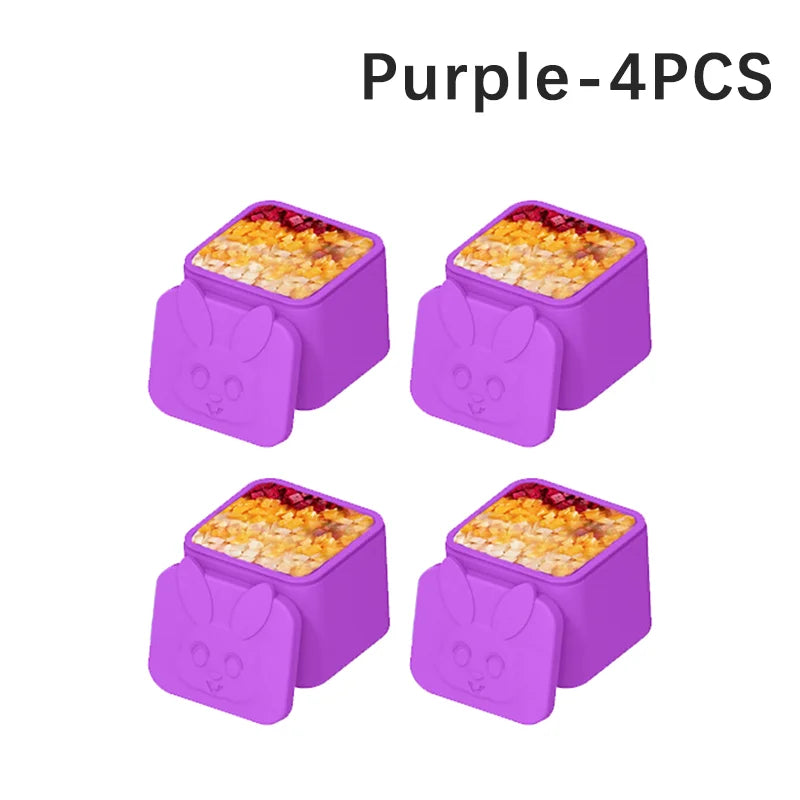 Non-stick Silicone Lunch Box For Kids Sauce container With Lid Small Lunch Box Accessories Dip Container Food storage container