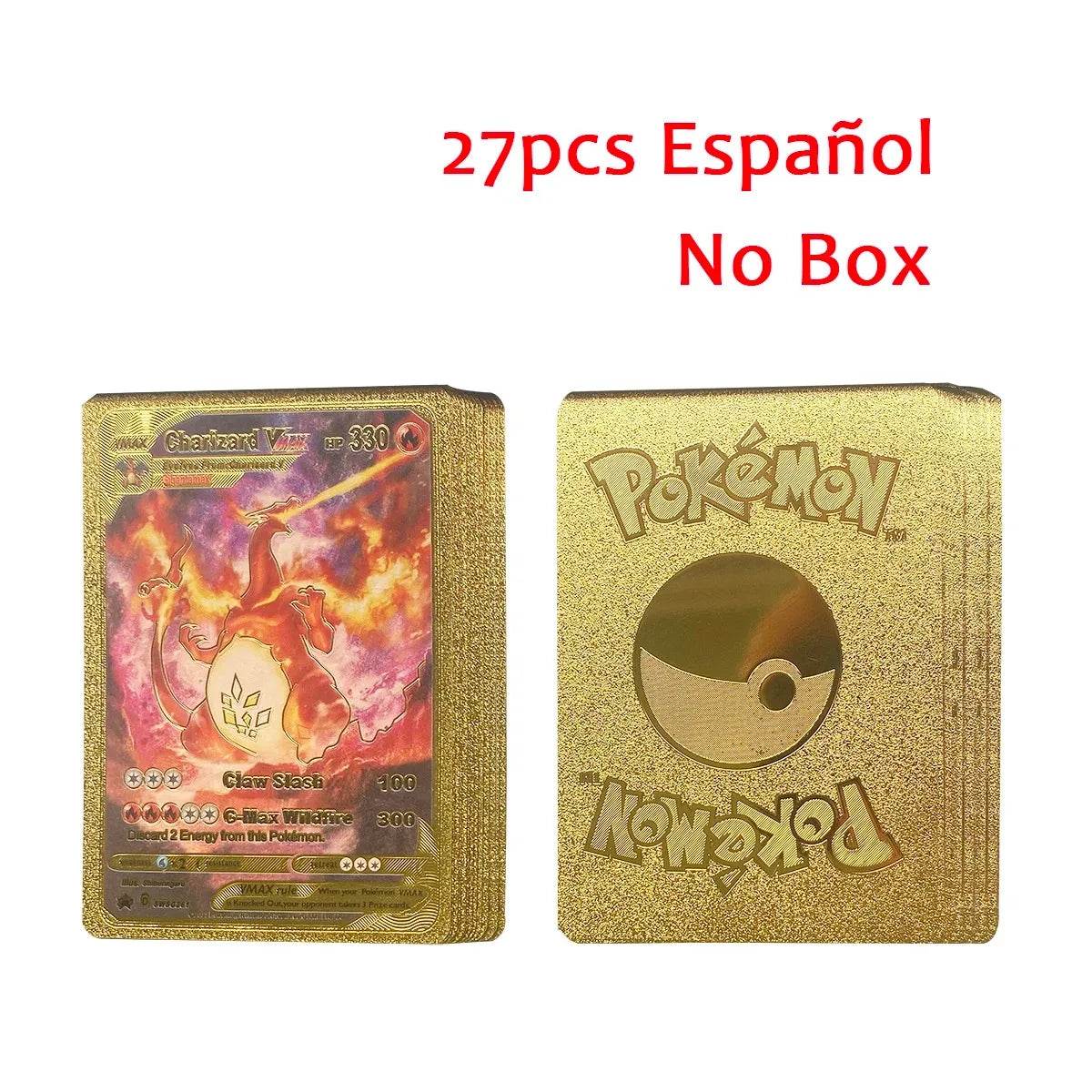 27-110pcs Pokemon Cards Pikachu Gold Silver Black Colorful Vmax GX Vstar Spanish English French German Collection Card Toys Gift - AIAZ