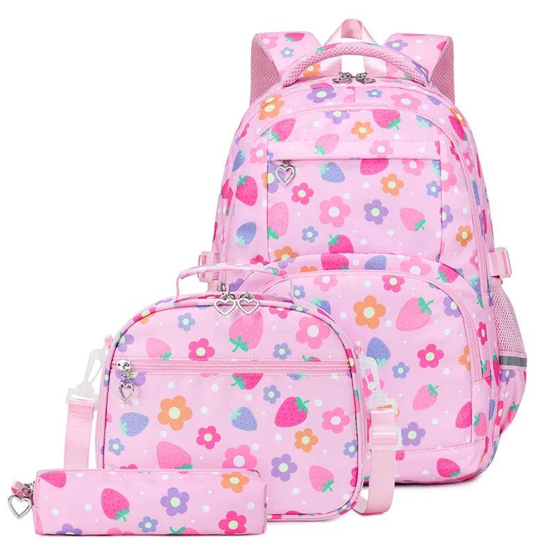 School Bags for Girl Pencil Case Colorful Set School Backpack Book Bag Luxury Brand Schoolbag Teenager's Backpack Kids - AIAZ
