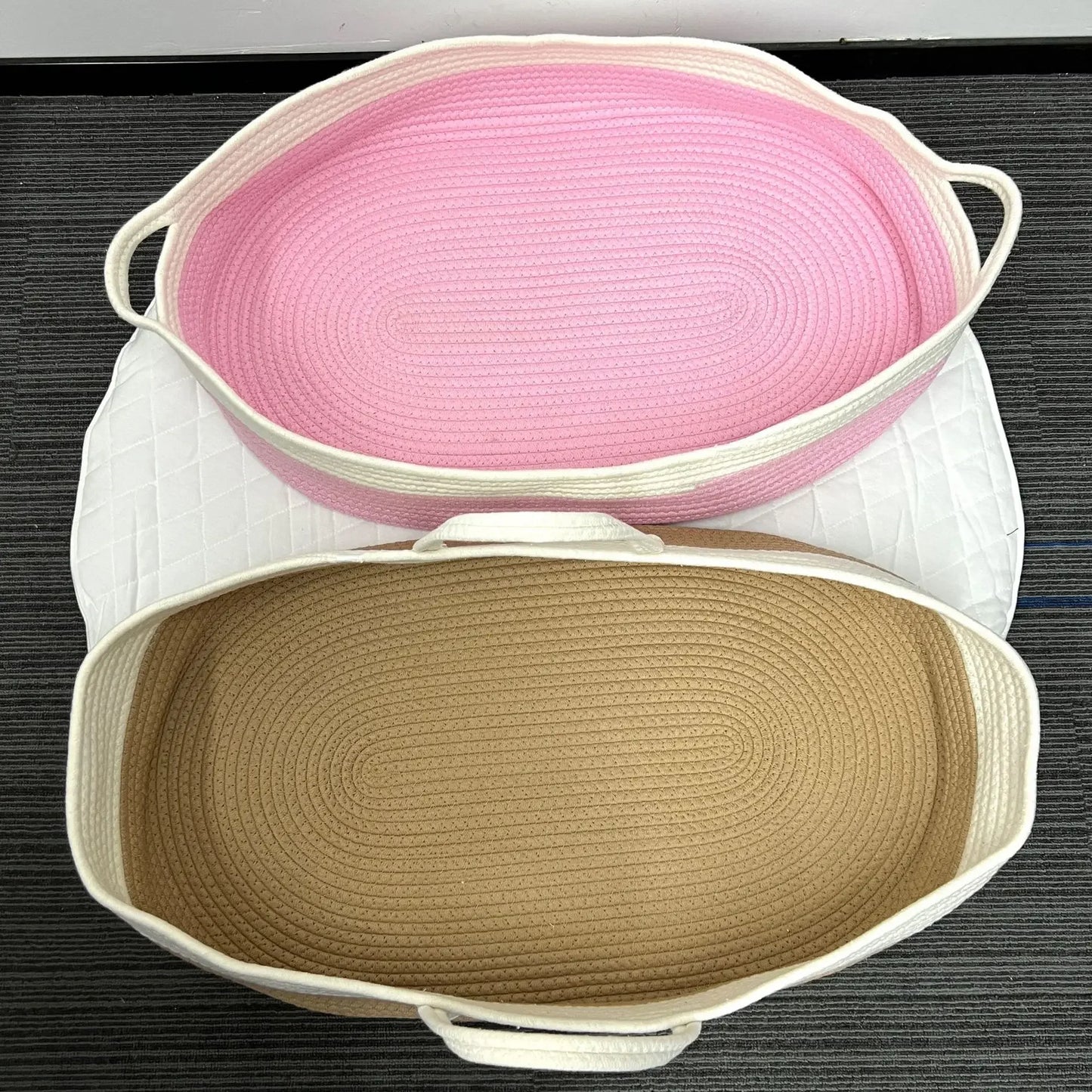 Ins Newborn Hand Basket Cotton Rope Woven Crib Baby Cradle Portable Outdoor Sleeping Infant Accessories Photography Props Gifts