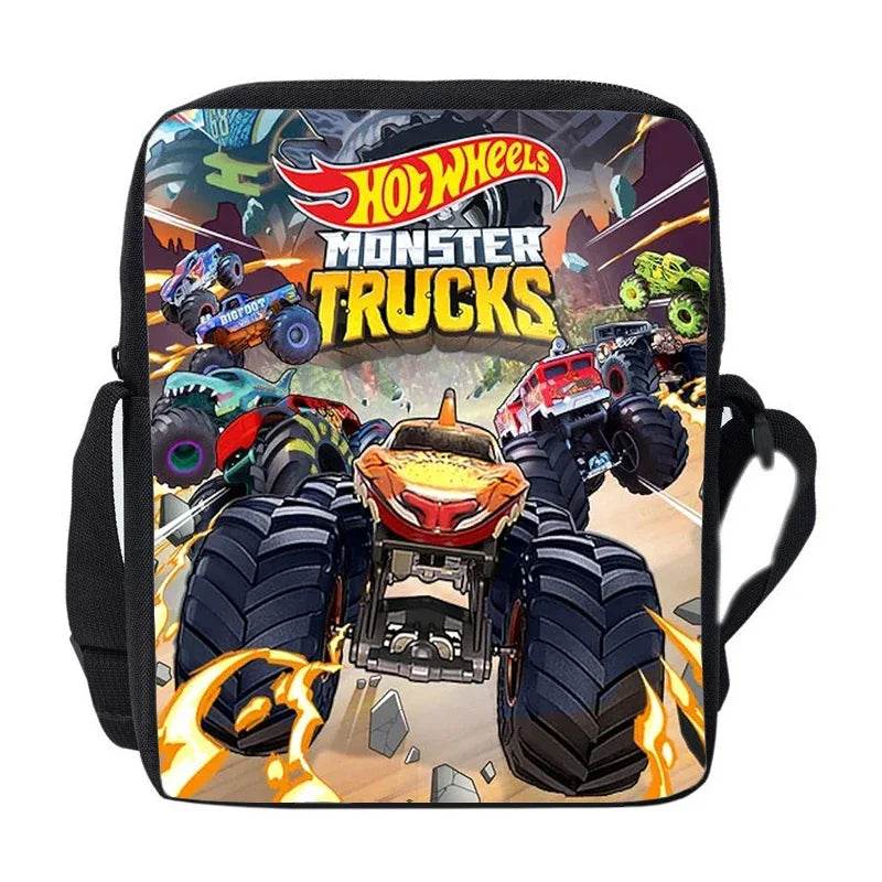 Hot Wheels Let's Race Print Backpack 3pcs Set Boys Girl Child School Bookbag Large Capacity Student Backpack Back to School Gift - AIAZ