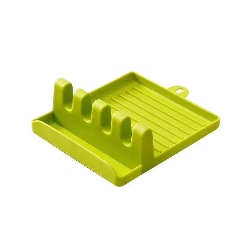 Silicone Tableware Drying Kitchen Utensil Rack Rest Holders Fork Spatula Multifunctional Shelf Organizer Non-Slip Storage Pad ﻿