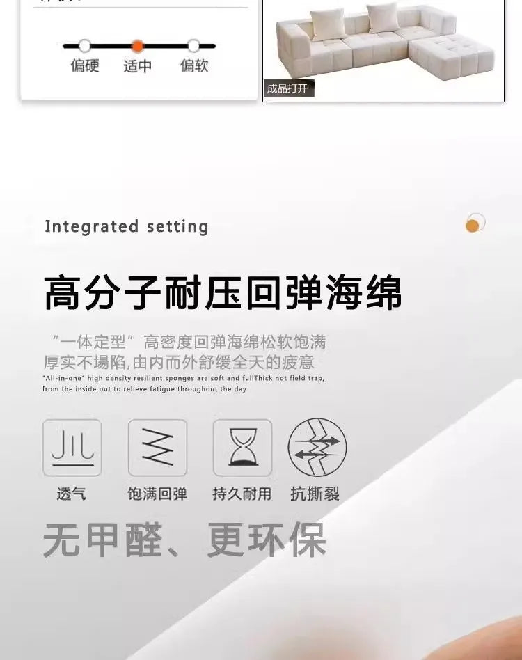 Small Apartment Hotel Living Room Sofa Customized Nordic Light Luxury Style Home Decoration Vacuum Compression Multi-Person Sofa