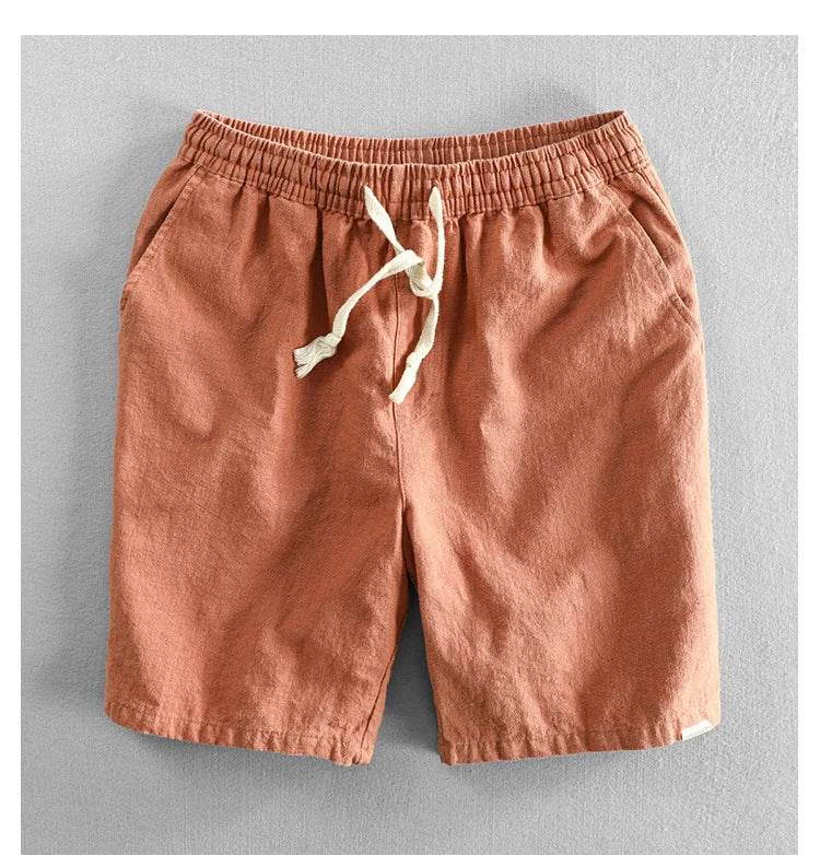 Men Summer Cotton Linen Shorts Japan Candy Color Beach Holiday Home Male Simple Casual Slim Fit Harajuku Soft Thin Shorts Pants - AIAZ