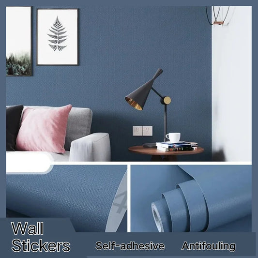 Room Decor 45cm PVC Macaron Solid Color Self-adhesive Wallpaper for Bedroom Renovation Waterproof and Mildew Proof Wall Stickers