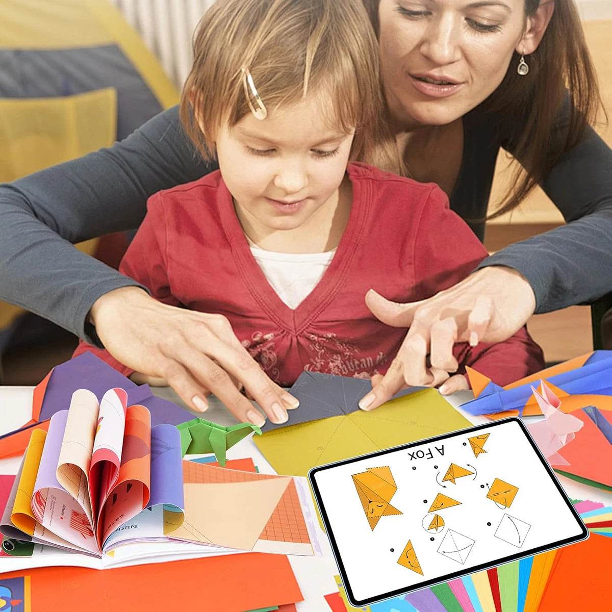 Origami Kit 30/96 Sheets Origami Paper Craft Guiding Book DIY Art Craft Projects Supplies for Beginners Children Kids Boys Girls - AIAZ