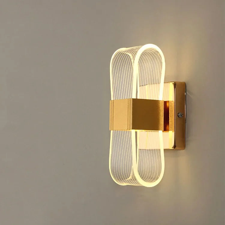 Luxury Creative Super Bright Living Room Bedroom Bedside Hotel Wall Lamp Transparent Line Guided LED Home Lighting Decoration