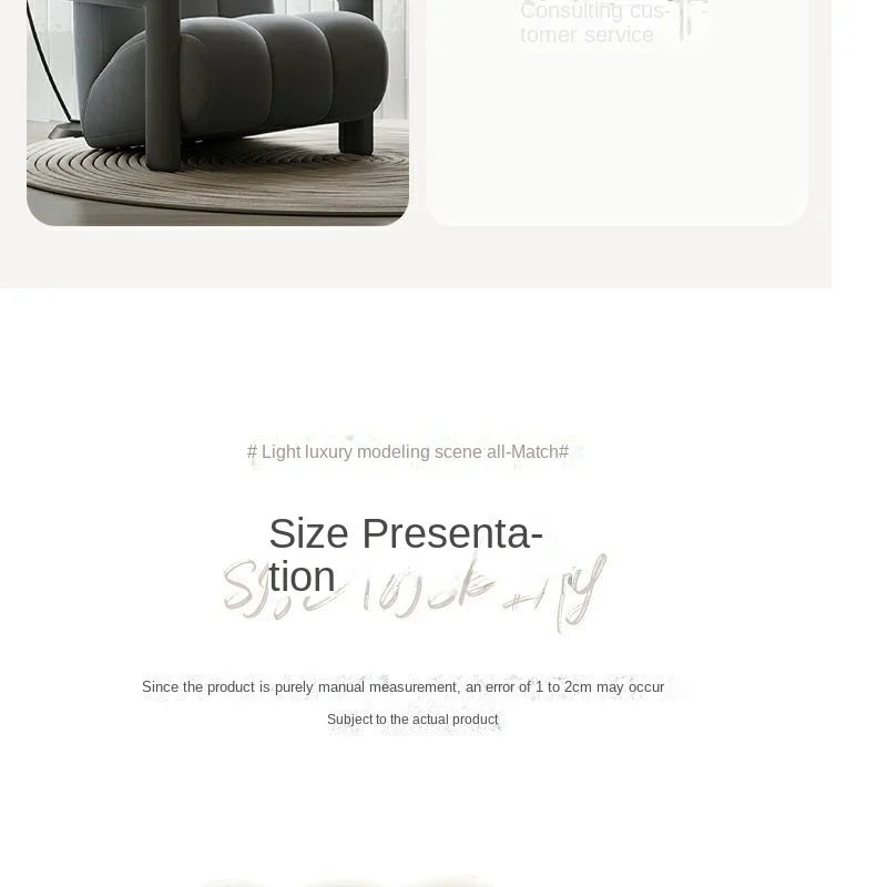 Cream Style Single Lounge Chair Light Luxury Sofa Designer Wool Living Room Reception Single Chair