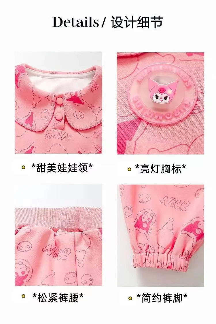 Autumn Kid Girls Clothes Set Mandarin Collar Sweatshirts Pullover Top and Pants Bottom 2 Pieces Suit Children Girl Sweet Outfits