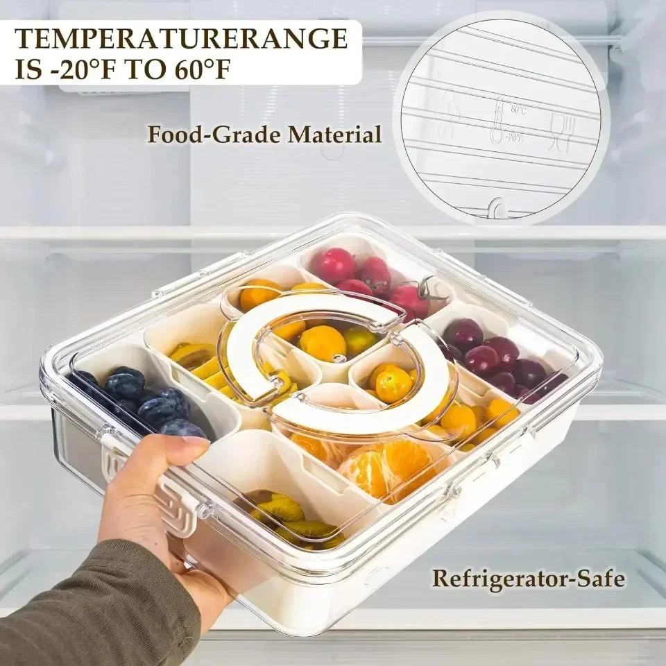 Drain Basket Divided Fresh-keeping Boxes Household Snack Fruits Transparent Simple and Transparent Kitchen Fresh-keeping Box