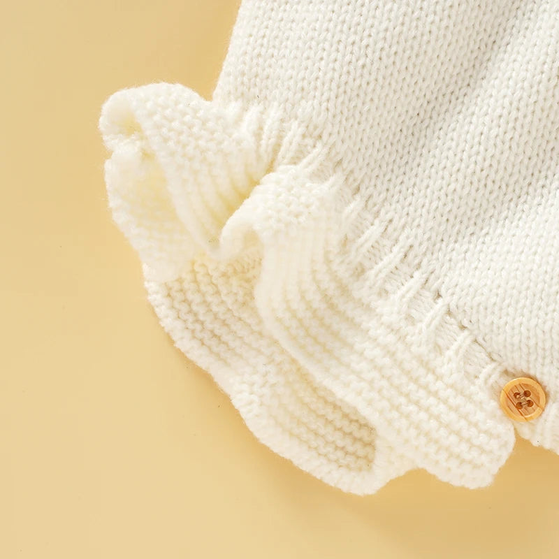 Knitted Acrylic Spaghetti Straps Sleeveless Baby Girls Summer Rompers Portable Infant Jumpsuit Toddler Bodysuit For 0-18 Months