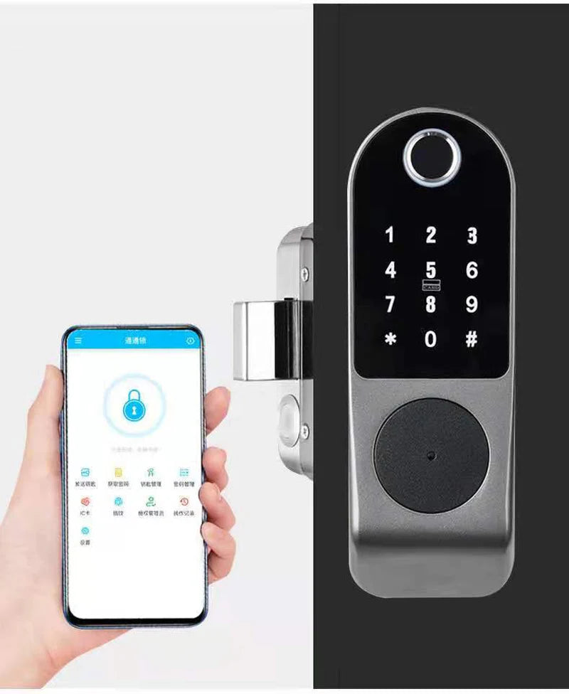 Security Home Gate Door Keys Entry RFID Card Code Password Tuya Wifi TTlock Smart Door Lock Digital Double Side Fingerprint Lock
