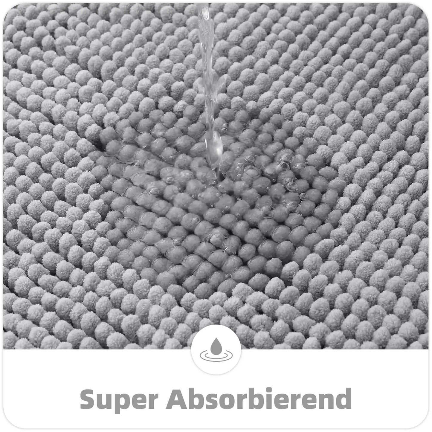 Kitinjoy Luxury Chenille Bath Mat Soft Non-slip Bathroom Shower Rug Extra Absorbent Mat Washable Quick Drying Foot Floor Carpets