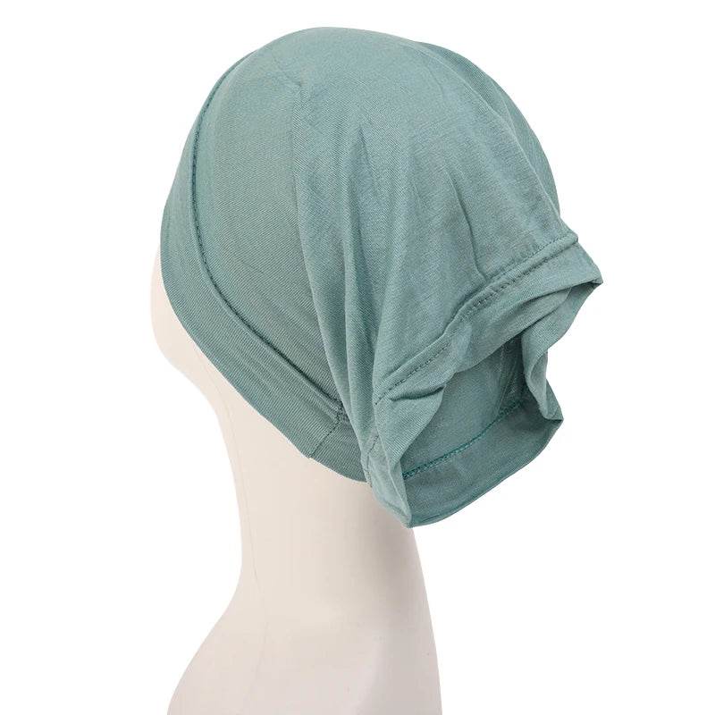 Fashion Muslim Hijab Caps Solid Underscarf Women Veil Modal Cotton Hijab Muslim Scarf Turbans Head Women's Hijabs Hat Islamic - AIAZ