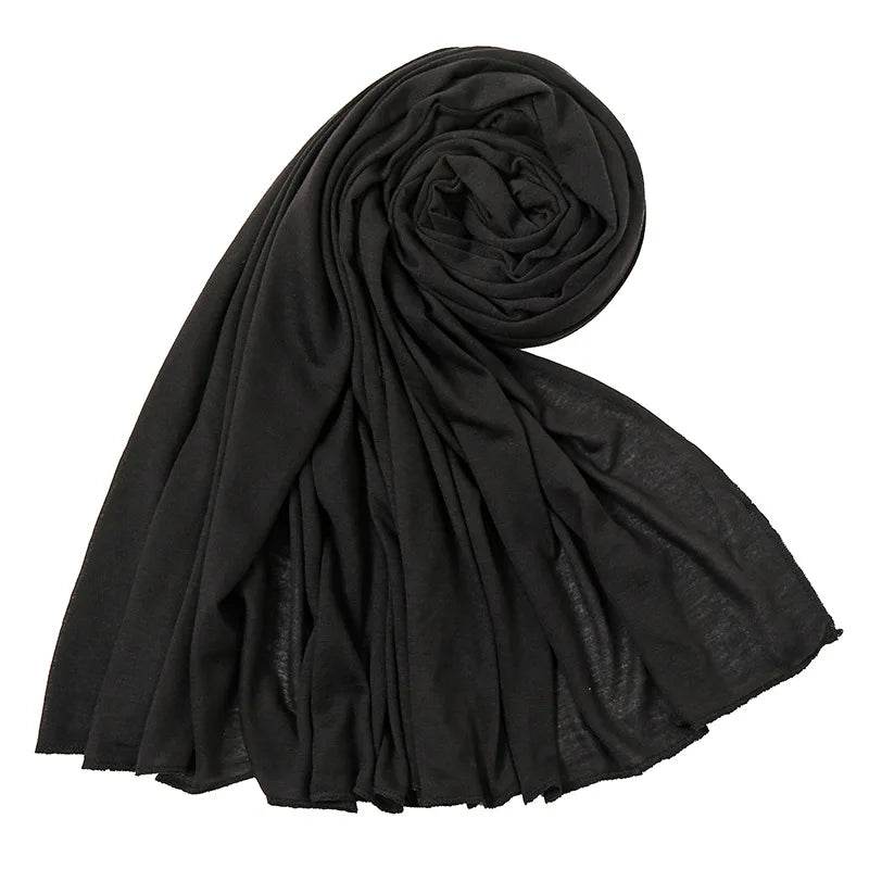 Hot Muslim Fashion Woman Soft Hijabs Scarf Shawl Plain Cotton Jersey Scarves Turban Women Long Shawls Head Wrap Headband Abaya - AIAZ
