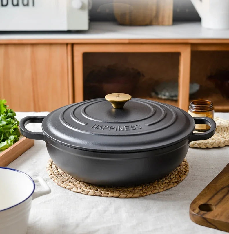 Rushed 30cm Kitchen for Queen's Pot Enamel Cast Iron Multi Functional Non Stick Stewed Pork and Chicken Soup Household Cookware