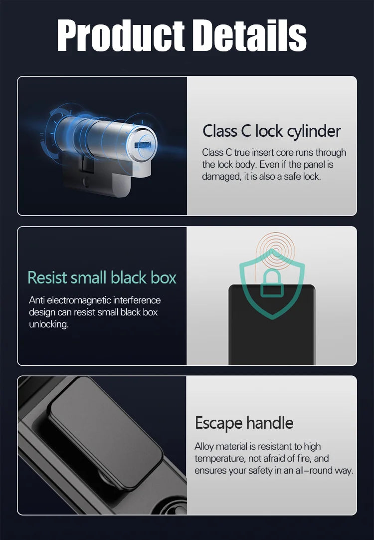 Tuya APP Facial Fingerprint Password With Camera Smart Door Lock Remote Voice Intercom Electronic Door Lock Fully Automatic