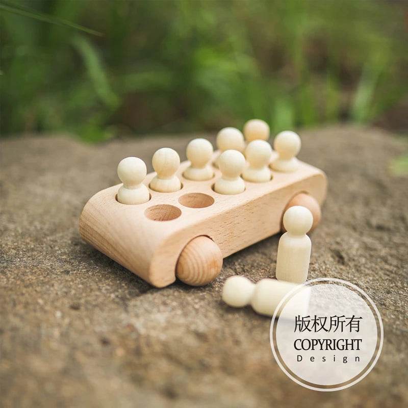 Wooden Train Birthday Toy Montessori Toys Baby Educational Toys Wooden Trolley Baby Learning Toys Number Of Wood Baby's Toys - AIAZ