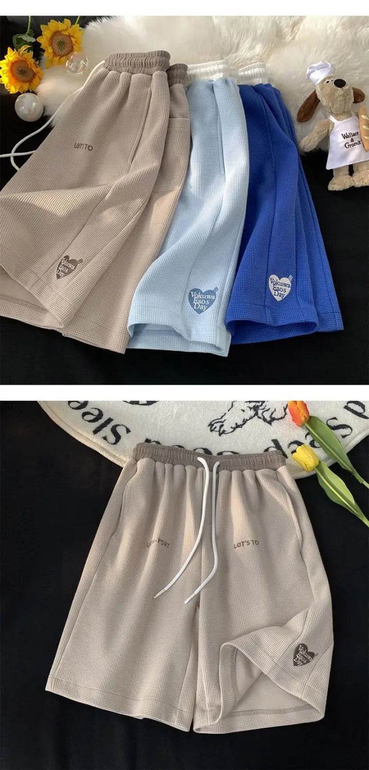 Men's Five-point Shorts Summer 2025 Korean Version Embroidered Loose Versatile Casual Shorts Trendy Sportswear - AIAZ