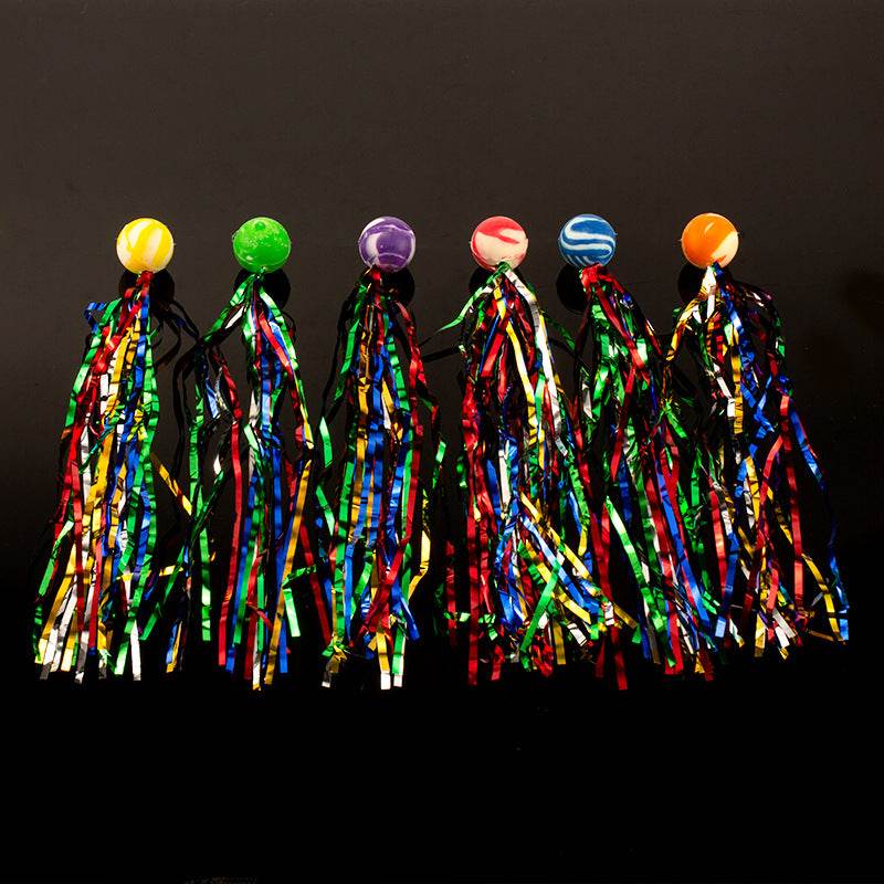 10Pcs 25mm Bouncy Balls with Colorful Streamers Outdoor Toys for Kids Birthday Party Favors Christmas Thanksgiving Pinata Gifts - AIAZ