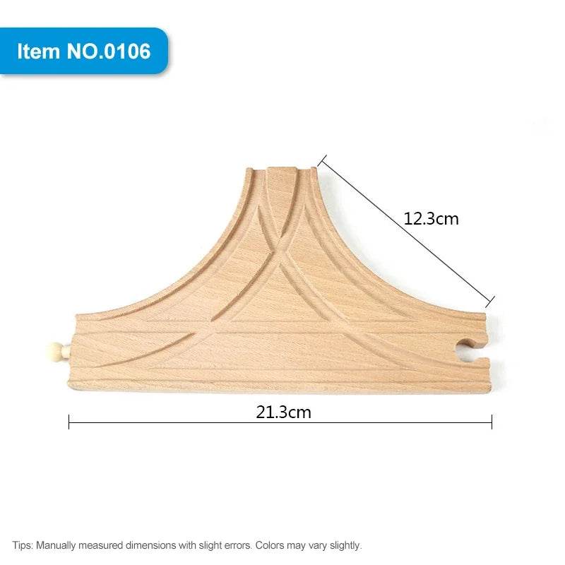 DIY Children Wooden Train Rail Track Accessories Toy Cross Track Railway Toys Compatible All Track for Kids Boys & Girls Gifts - AIAZ
