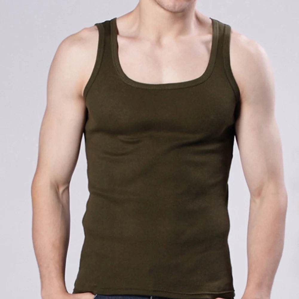 2024 New Men's Pure Cotton Tight Vest Casual Sports Tank Tops Middle-aged Sleeveless Basic Tops Quick Drying Bodybuilding Vest - AIAZ