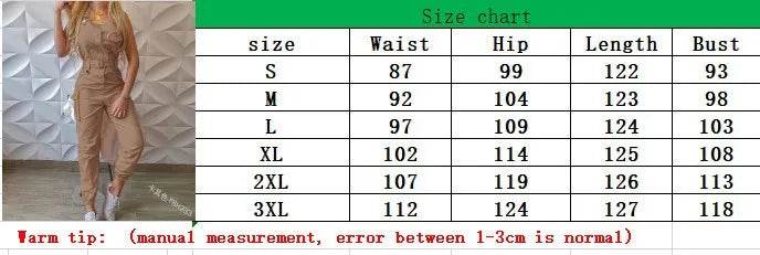 2025 Women's Casual Jumpsuits Cargo Playsuit Sleeveless O Neck Jumpsuit With Pocket and Belt Elegant Pencil Pants Loose Overalls - AIAZ