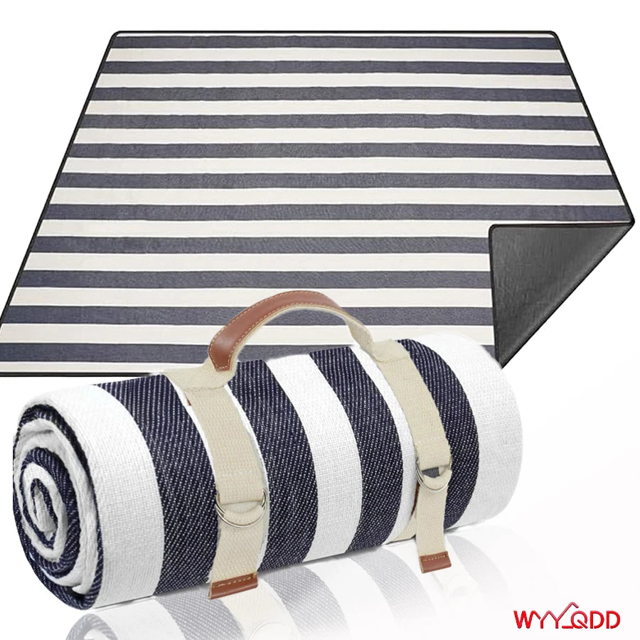 Waterproof Picnic Blanket with Carry Strap for Beach Mat or Family Outdoor Camping Party Large Picnic Outdoor Blanket