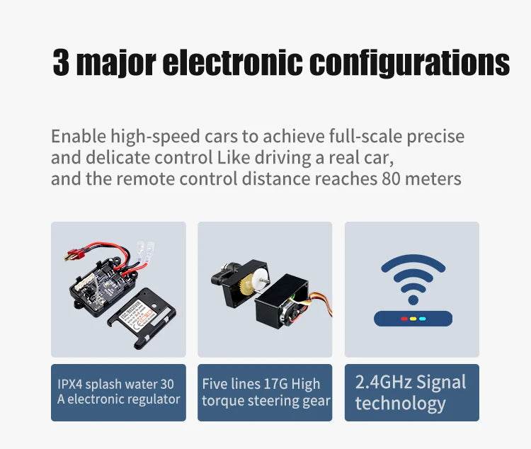 1:16 4WD RC Car 70KM/H Or 50KM/H With LED Remote Control Cars High Speed Drift Monster 4x4 Truck for Kids vs Wltoys 144001 Toys - AIAZ
