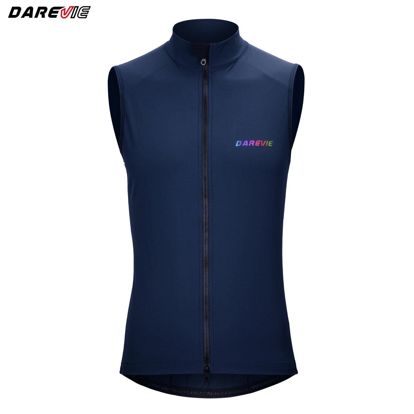 DAREVIE Cycling Vest Windproof Cycling Wind Gilet Waterproof 2 Way Zippers Cycling Windbreaker Back Zipper Pockets Men Women