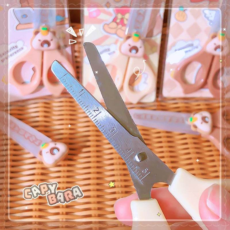 pretty school useful back to school acsesories stationery cute capybara scissors Mini scissors School scissors for diy - AIAZ