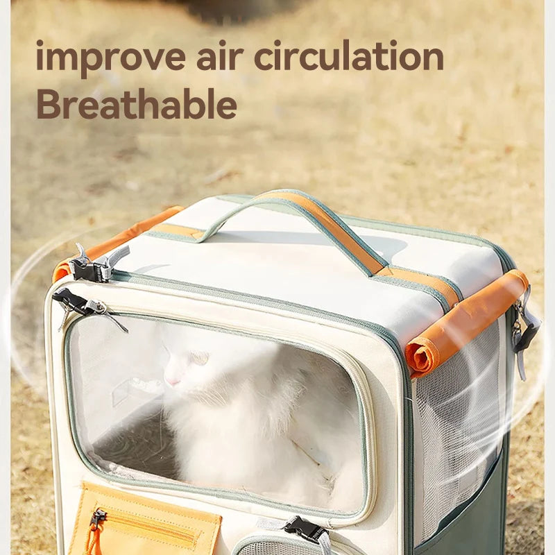 HOOPET Cats Travel Bag Portable Out Pet Trolley Suitcase Universal  Small Dogs Bag Cat Backpack Detachable Pet Supplies