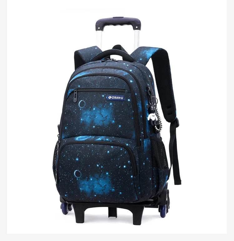 Children School bag with wheels school backpack On wheels School Trolley backpacks bags for boys wheeled School Rolling backpack - AIAZ