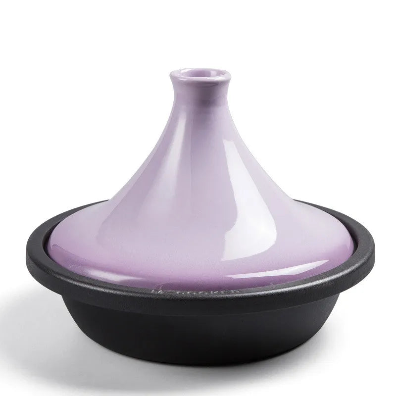 Cast Iron Tagine 2 Quart Moroccan Enameled Cast Iron Tagine With Enameled Cast Iron Base And Ceramic Cone-Shaped Lid Dutch Oven