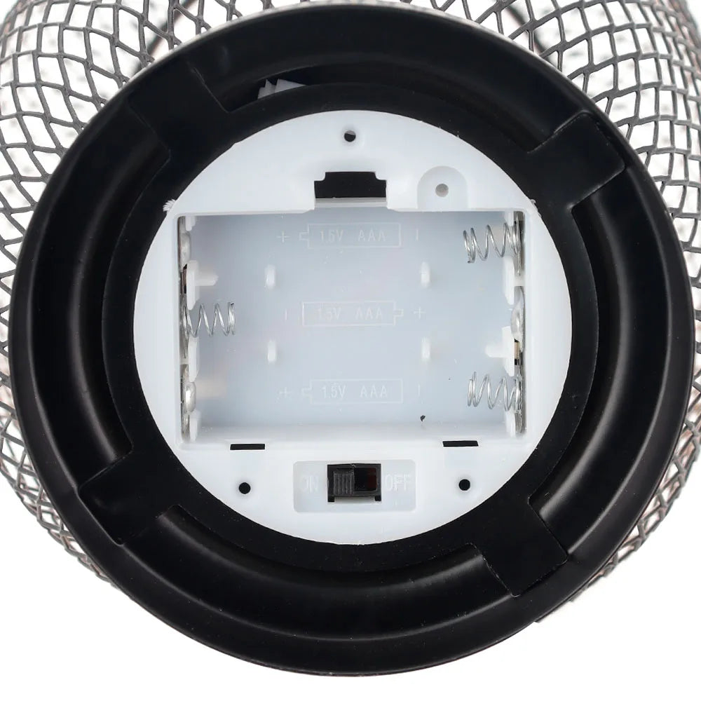 2Pcs Metal Cage Table Lamp Round Shaped LED Lantern Battery Powered Cordless Lamp for Weddings Party  Home Decor Candle Holder