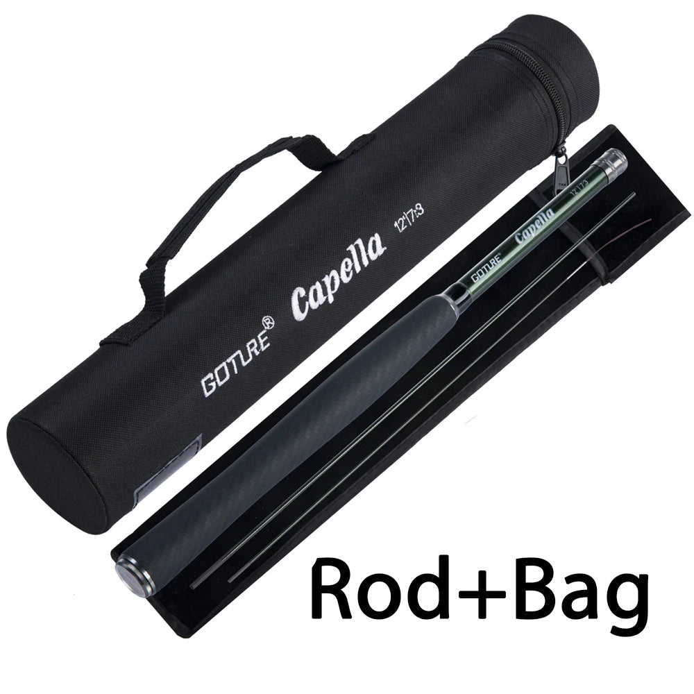 Goture Tenkara Fly Fishing Rod Combo 3.6m Ultralight Carbon Fiber Rod with Line Lure Clipper Portable Tenkara Rod Set Tackles