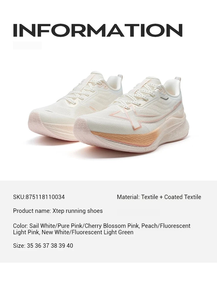 Xtep Women Running Shoes 2000km 3.0 2025 Spring Lightweight Cushioned Wear-Resistant Training Jogging Sneakers  875118110034