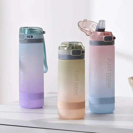 400ml/600ml New Fashion Water Bottle With Straw BPA Free Portable Outdoor Sport Cute Drinking Plastic Bottles Eco-Friendly - AIAZ
